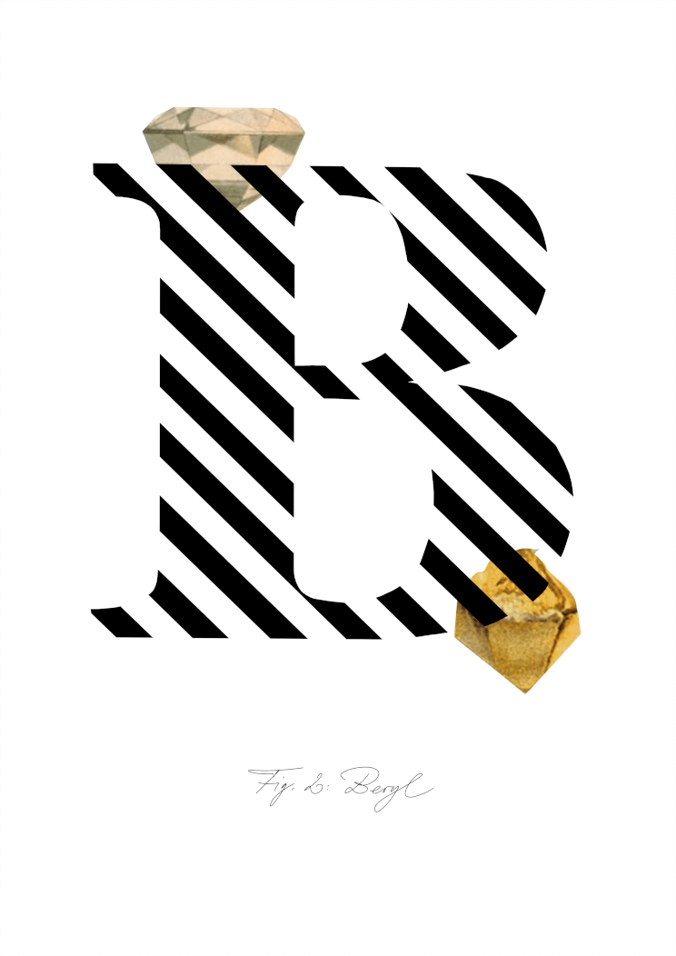 Gemstone Alphabet B A4 Print