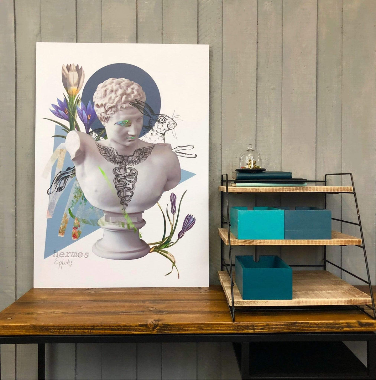 This image contains Blue,Illustration,Furniture,Art,Table,Visual arts