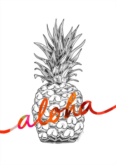 Aloha Pineapple Orange Matte Art Print