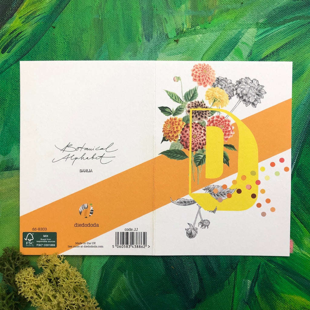 Botanical Alphabet D Greeting Card