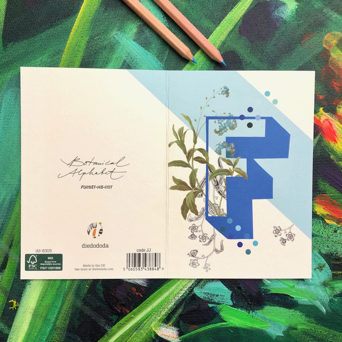 Botanical Alphabet F Greeting Card