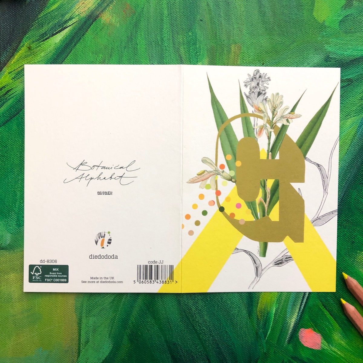Botanical Alphabet G Greeting Card