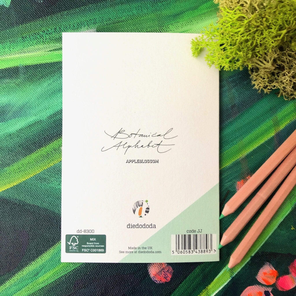 Botanical Alphabet A Greeting Card