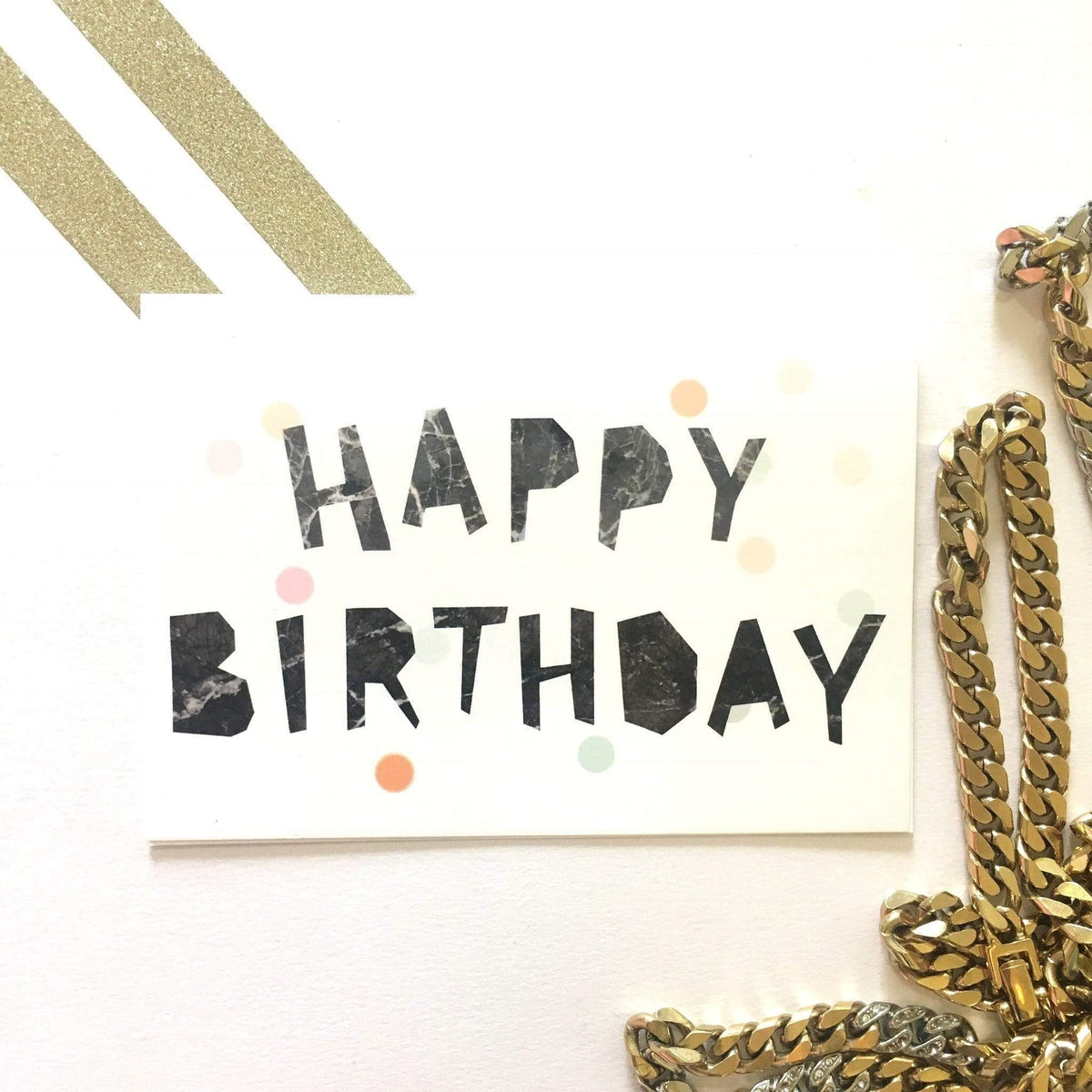 Marble Happy Birthday Greeting Card