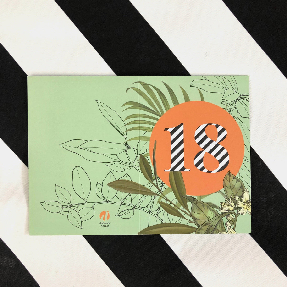 Occasional Stripes 18th Birthday Greeting Card