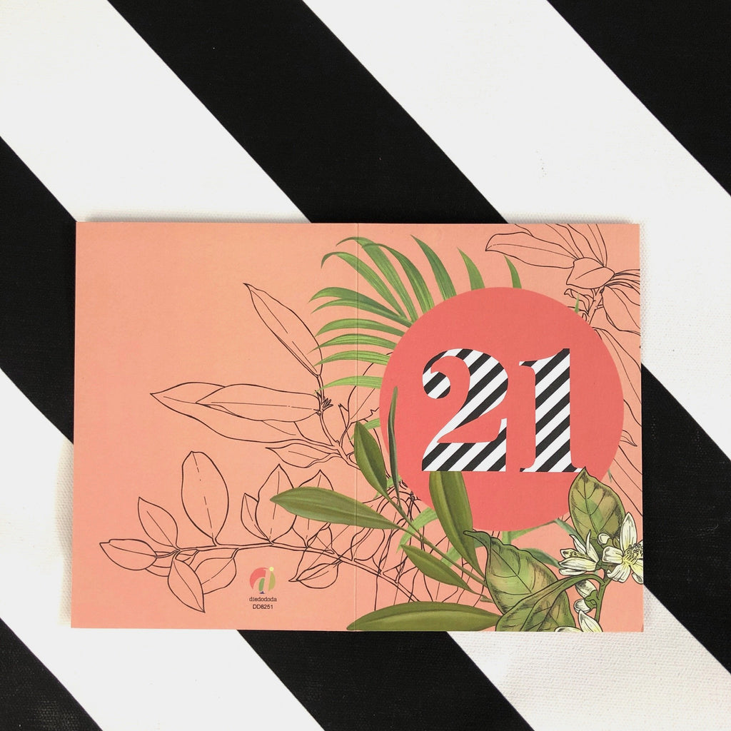 Occasional Stripes 21st Birthday Greeting Card