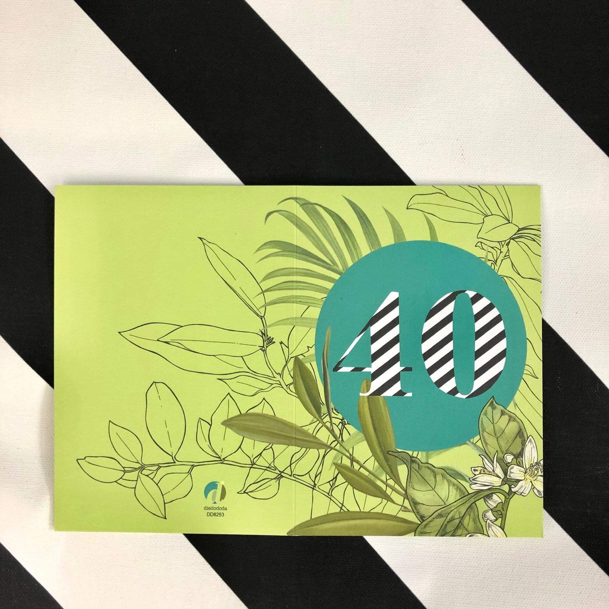 Occasional Stripes 40th Birthday Greeting Card