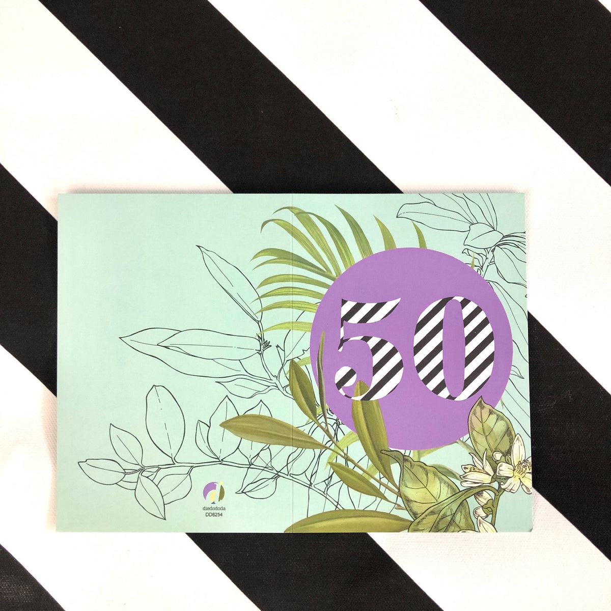 Occasional Stripes 50th Birthday Greeting Card