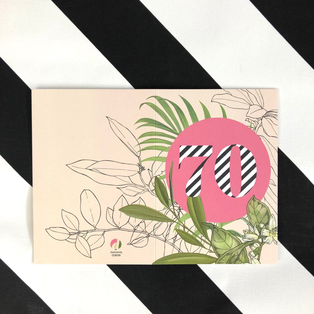 Occasional Stripes 70th Birthday Greeting Card