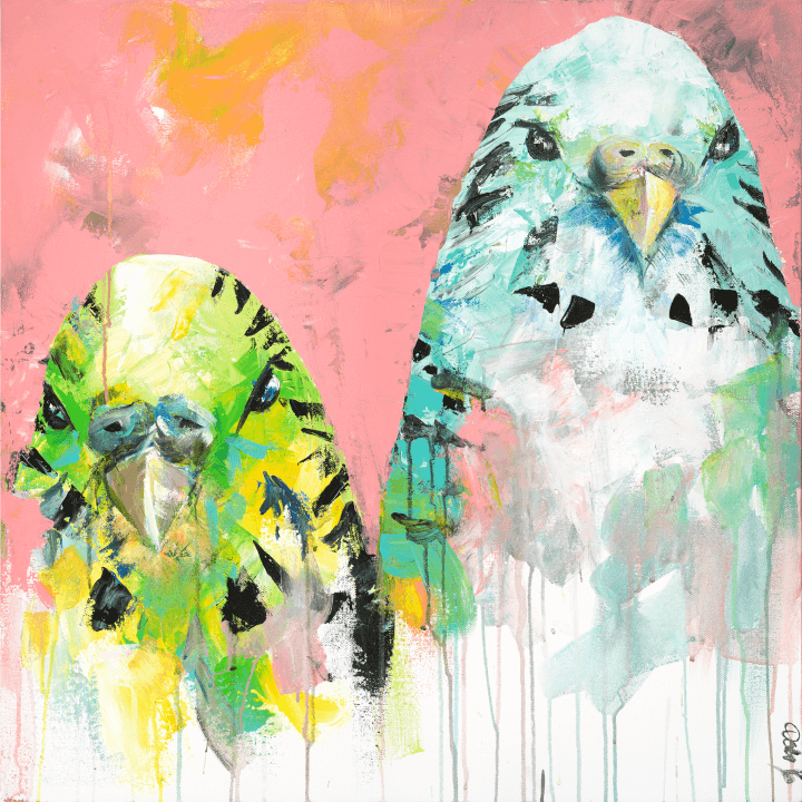 Budgies 12" Giclée Print