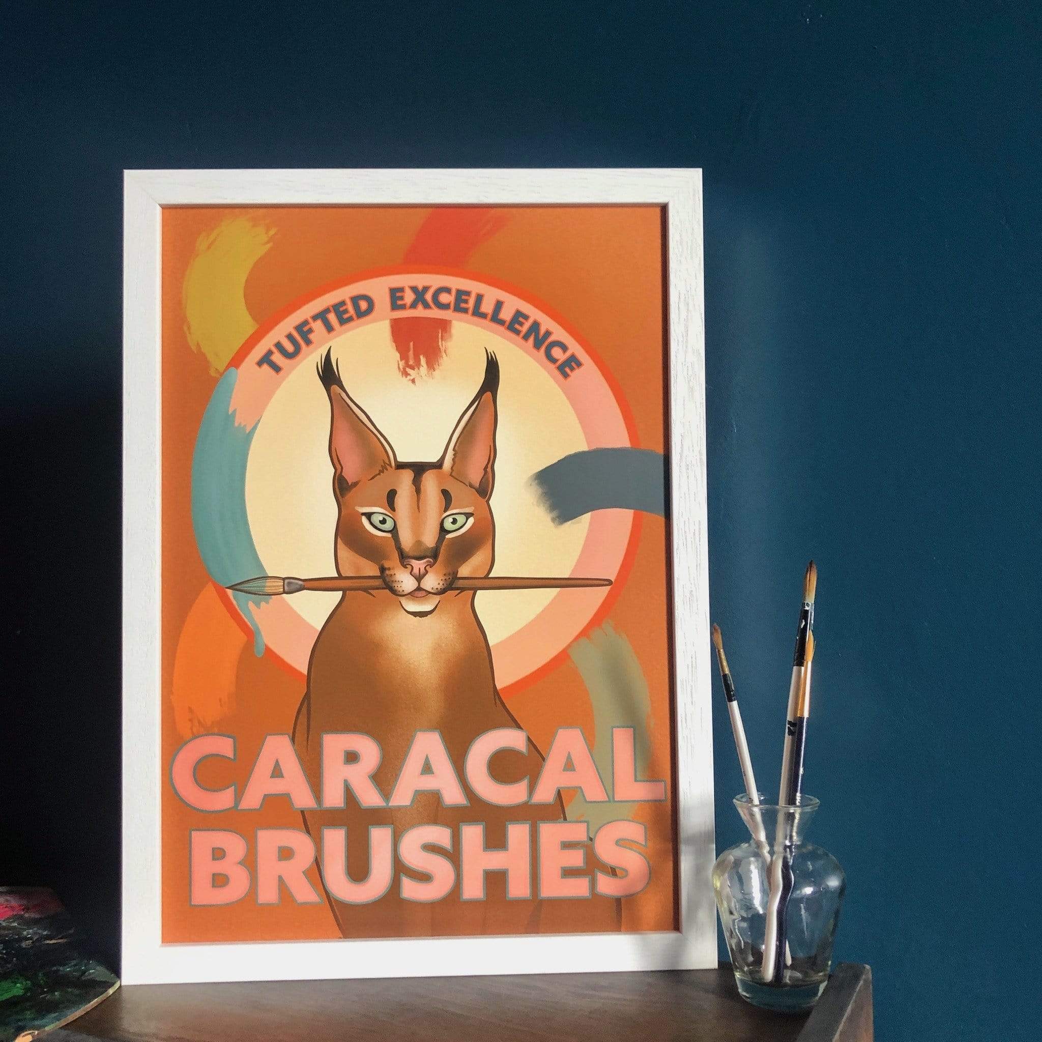 Caracal Brushes A3 Giclée Print