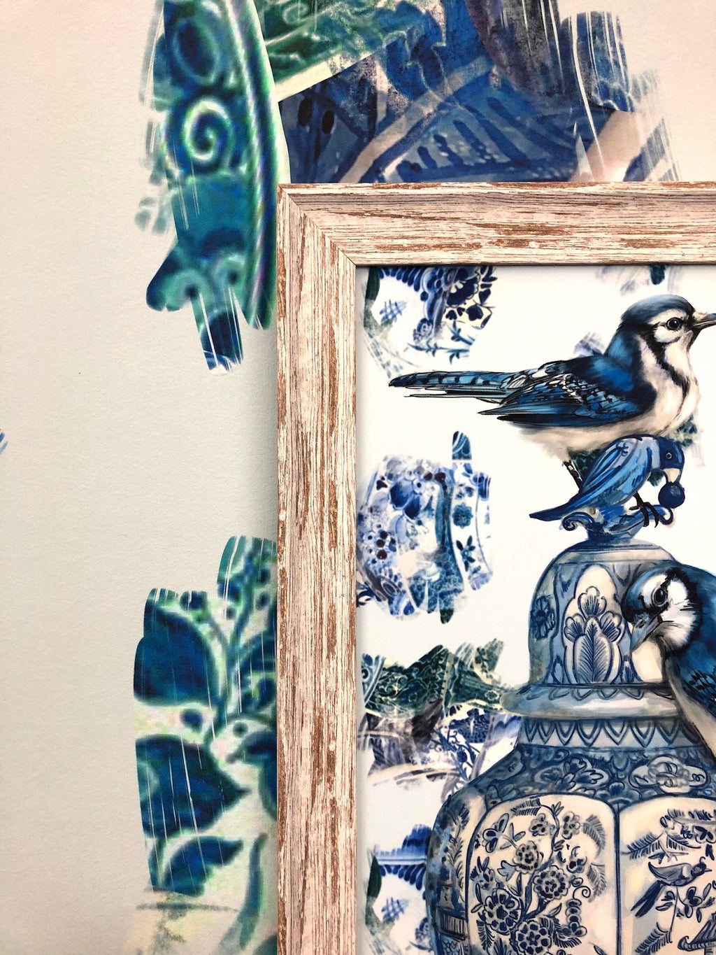 Delft Daft - Jays On A Jar A2 Print