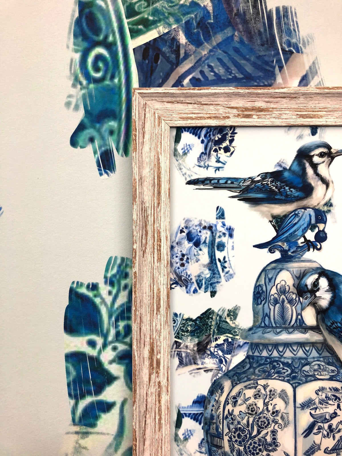 Delft Daft - Jays On A Jar A2 Print