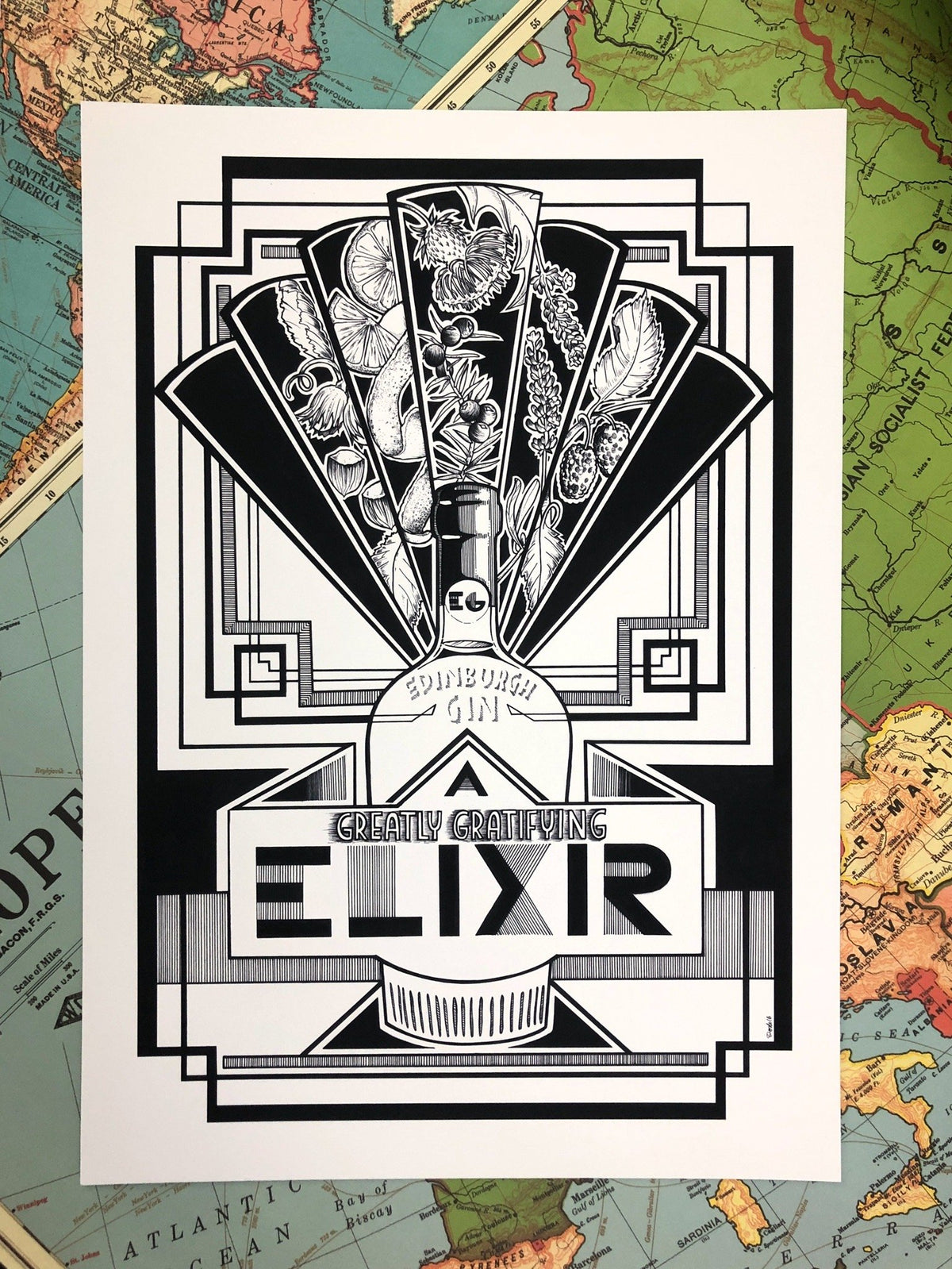 Gin Elixir A4 Giclée Print