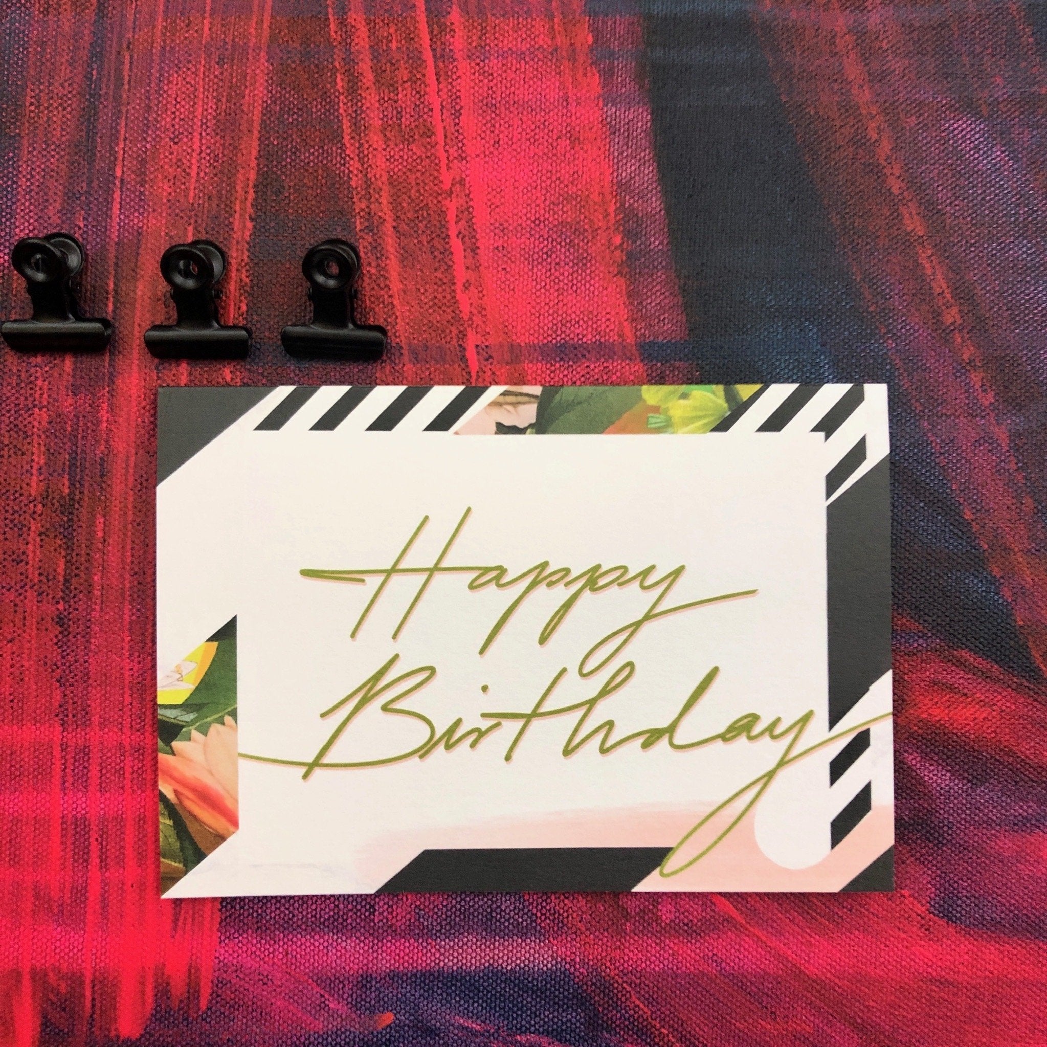 Occasional Stripes Happy Birthday Greeting Card