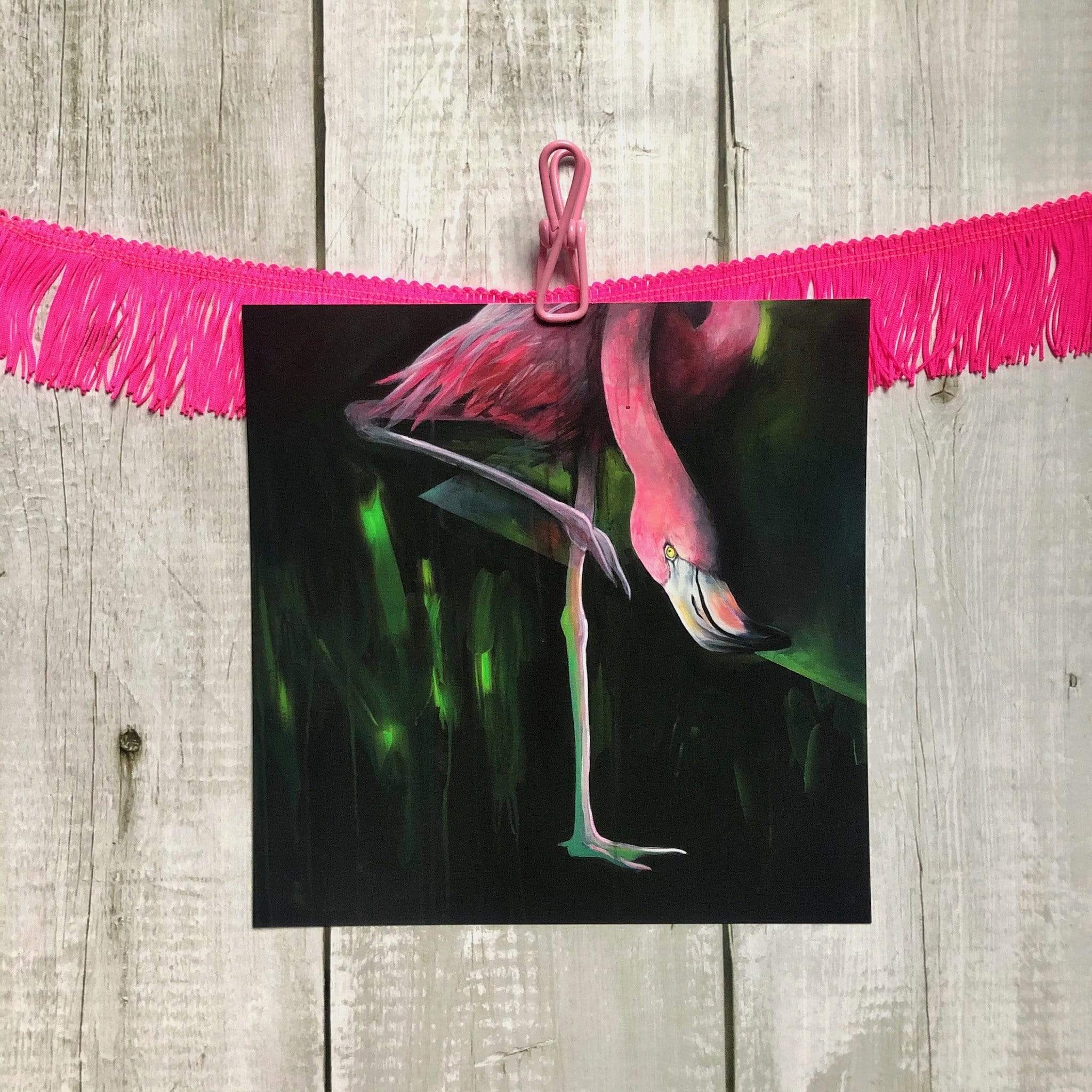 Neon Flamingo 12" Giclée Print