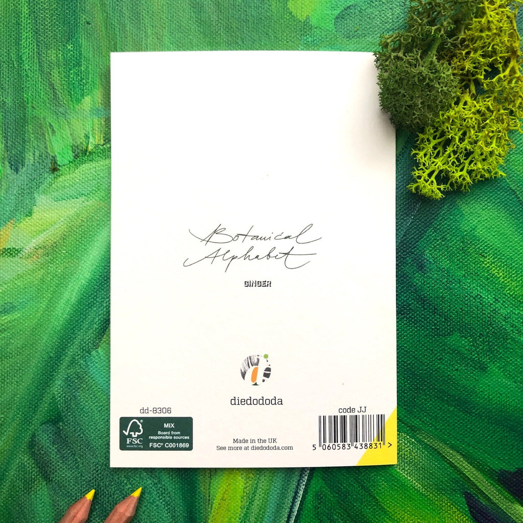 Botanical Alphabet G Greeting Card