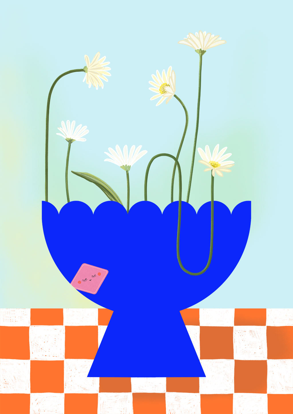 Happy Stems - Daisies in blue 