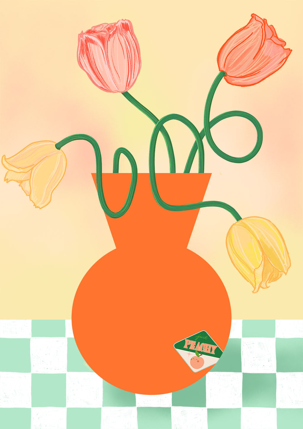 Happy Stems - Tulips in orange 