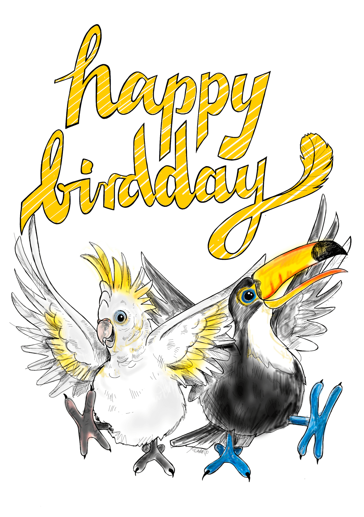 Happy Birdday Birthday Greeting Card