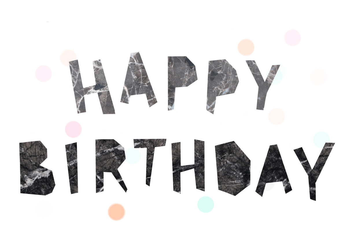 Marble Happy Birthday Greeting Card