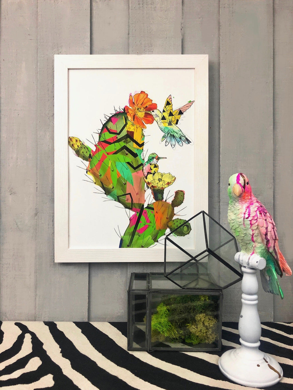 Hummingbird Cactus A3 Print