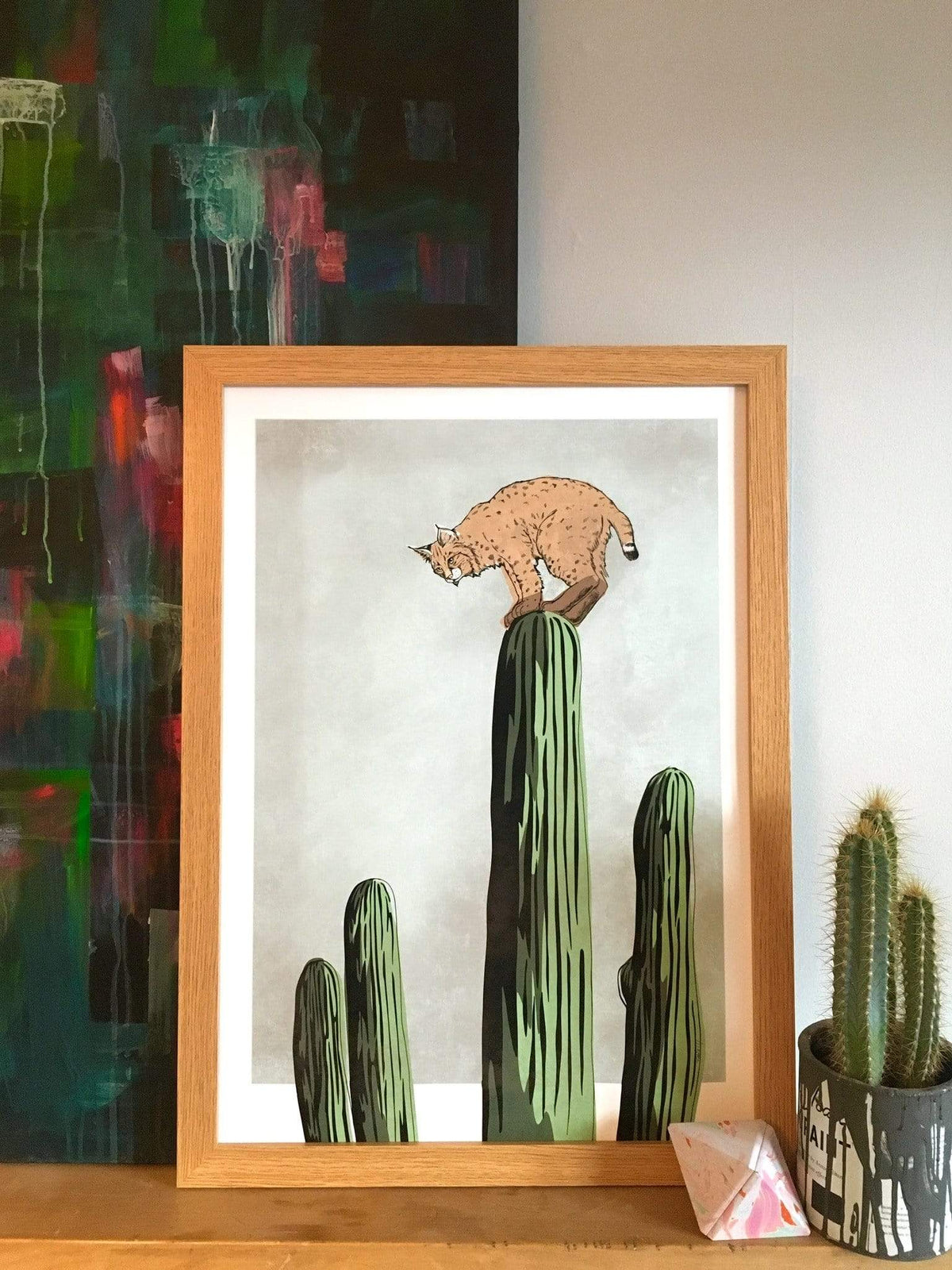 Bobcatctus Blue A2 Print
