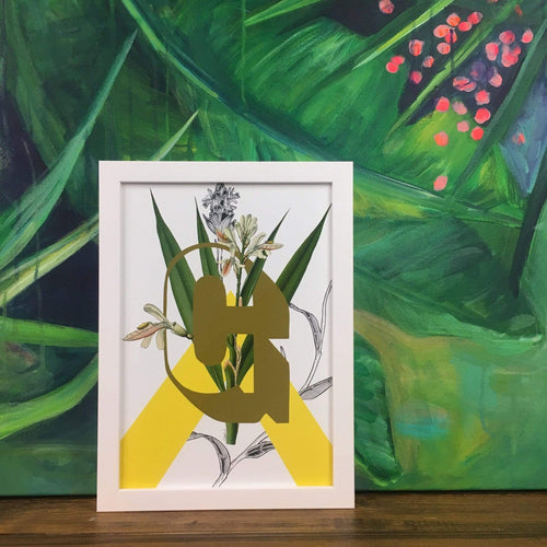 Botanical Alphabet G A4 Print