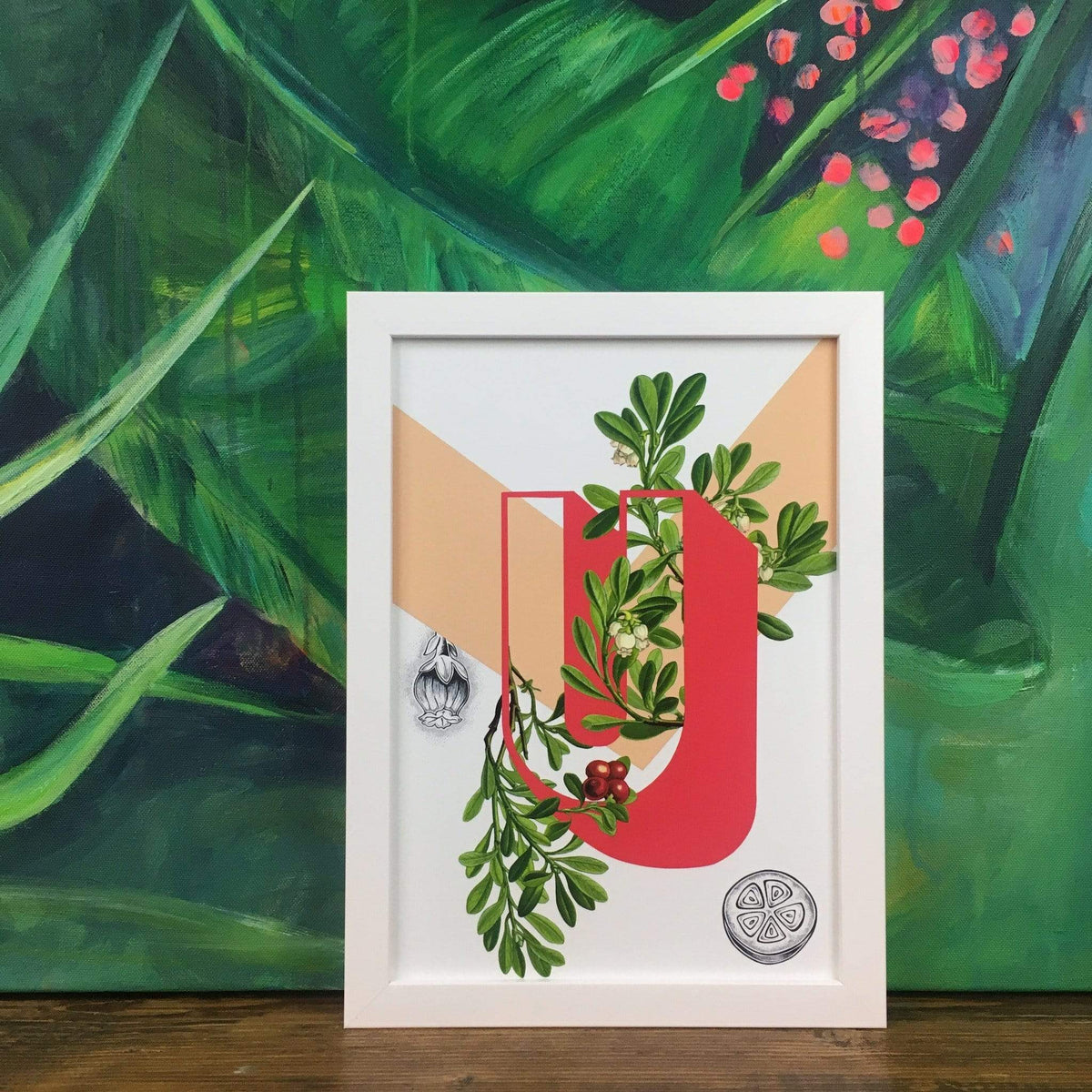 Botanical Alphabet U A2 Print