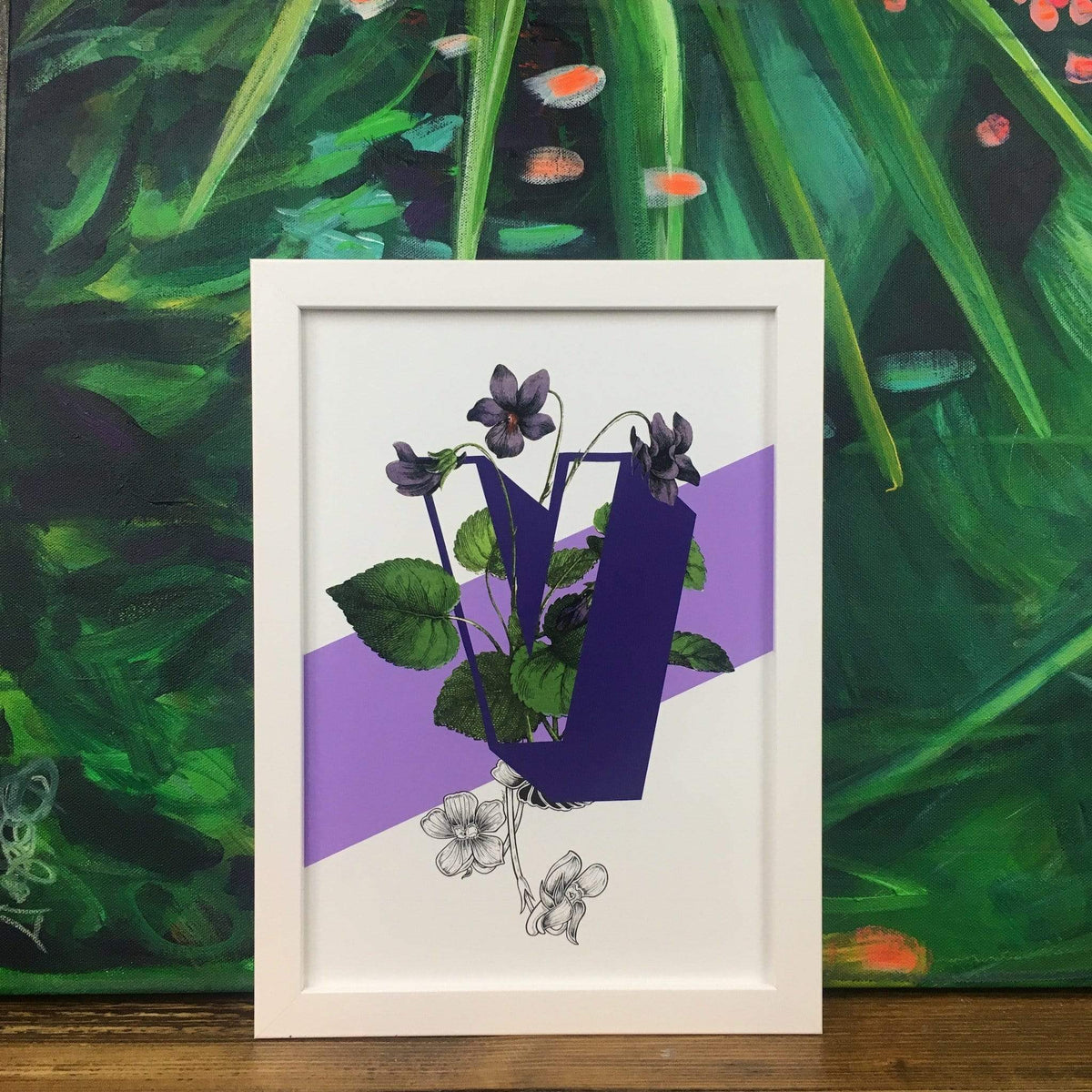 Botanical Alphabet V A3 Print