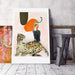 Large print of Des Animeaux artwork with a sugar glider, cheetah and pelican being friends