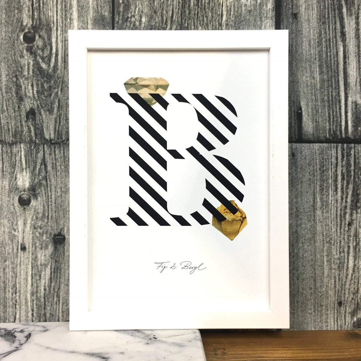 Gemstone Alphabet B A4 Print