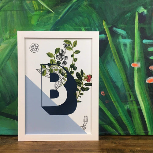 Botanical Alphabet B A2 Print
