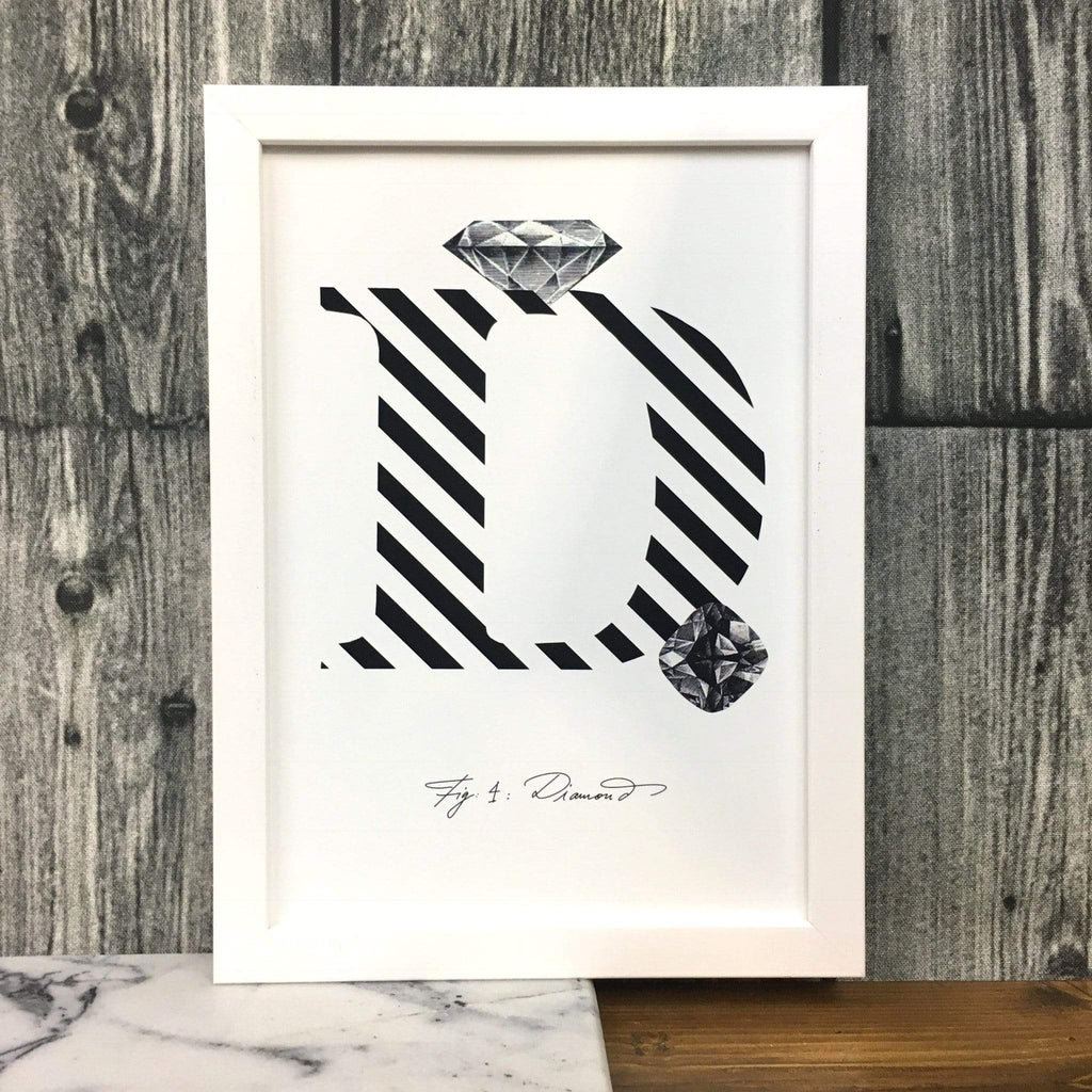 Gemstone Alphabet D A4 Print