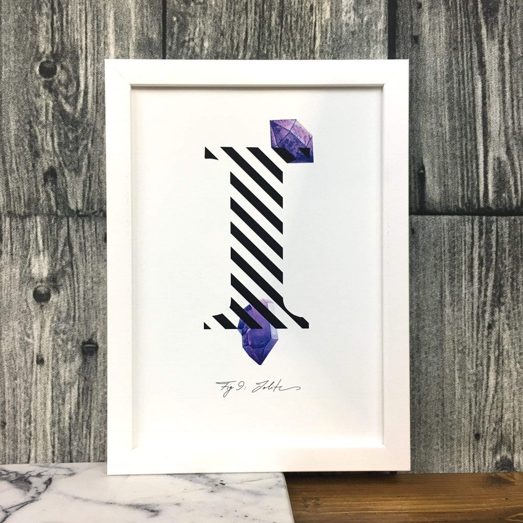 Gemstone Alphabet I A4 Print