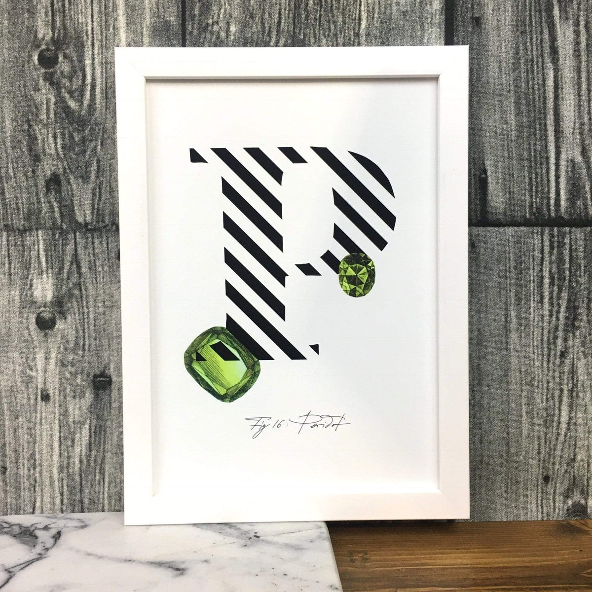 Gemstone Alphabet P A4 Print