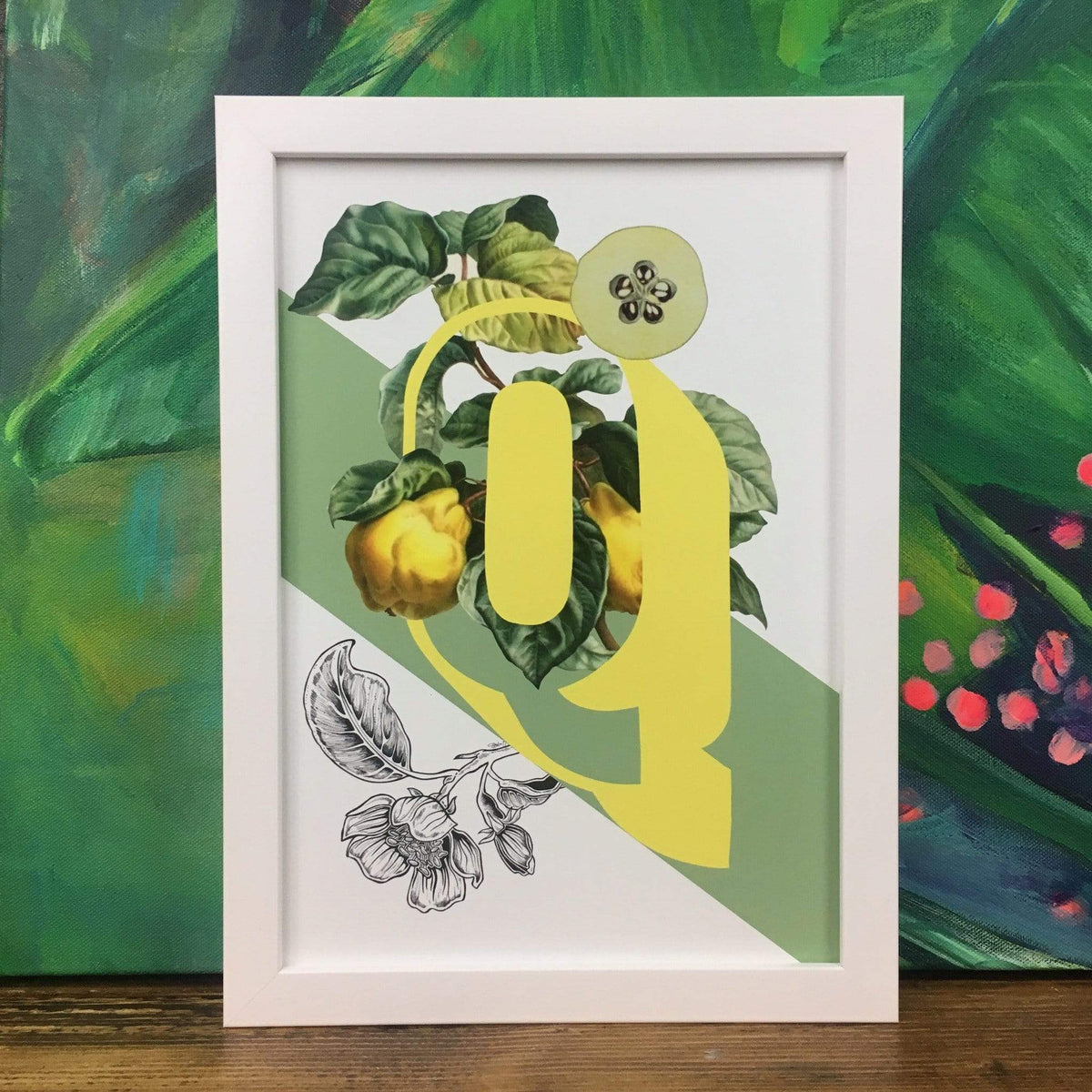 Botanical Alphabet Q A4 Print