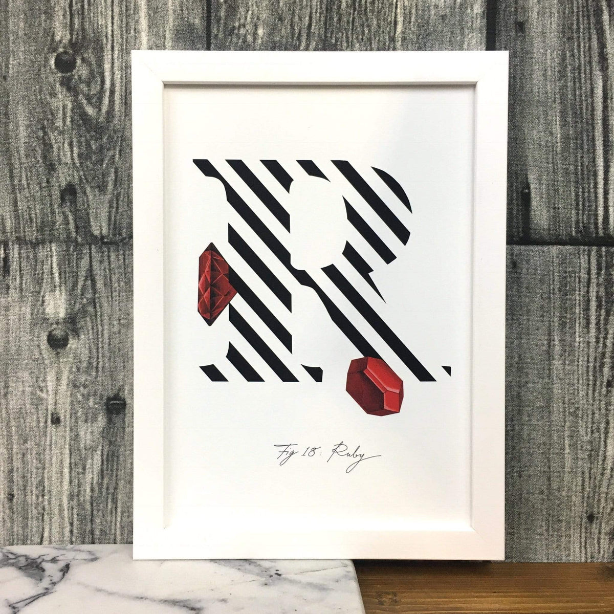 Gemstone Alphabet R A4 Print