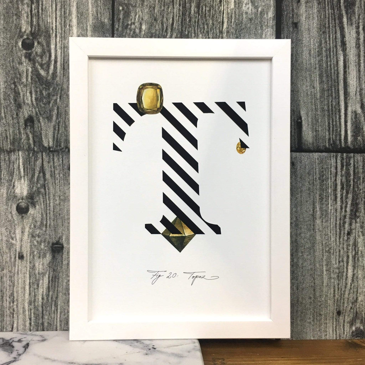Gemstone Alphabet T A4 Print