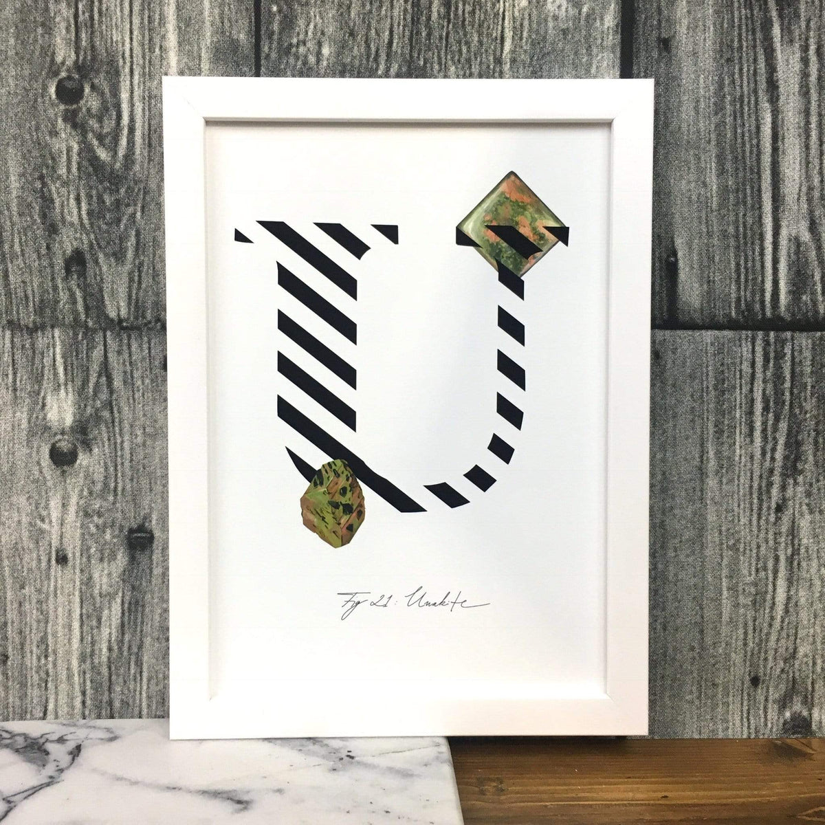 Gemstone Alphabet U A4 Print