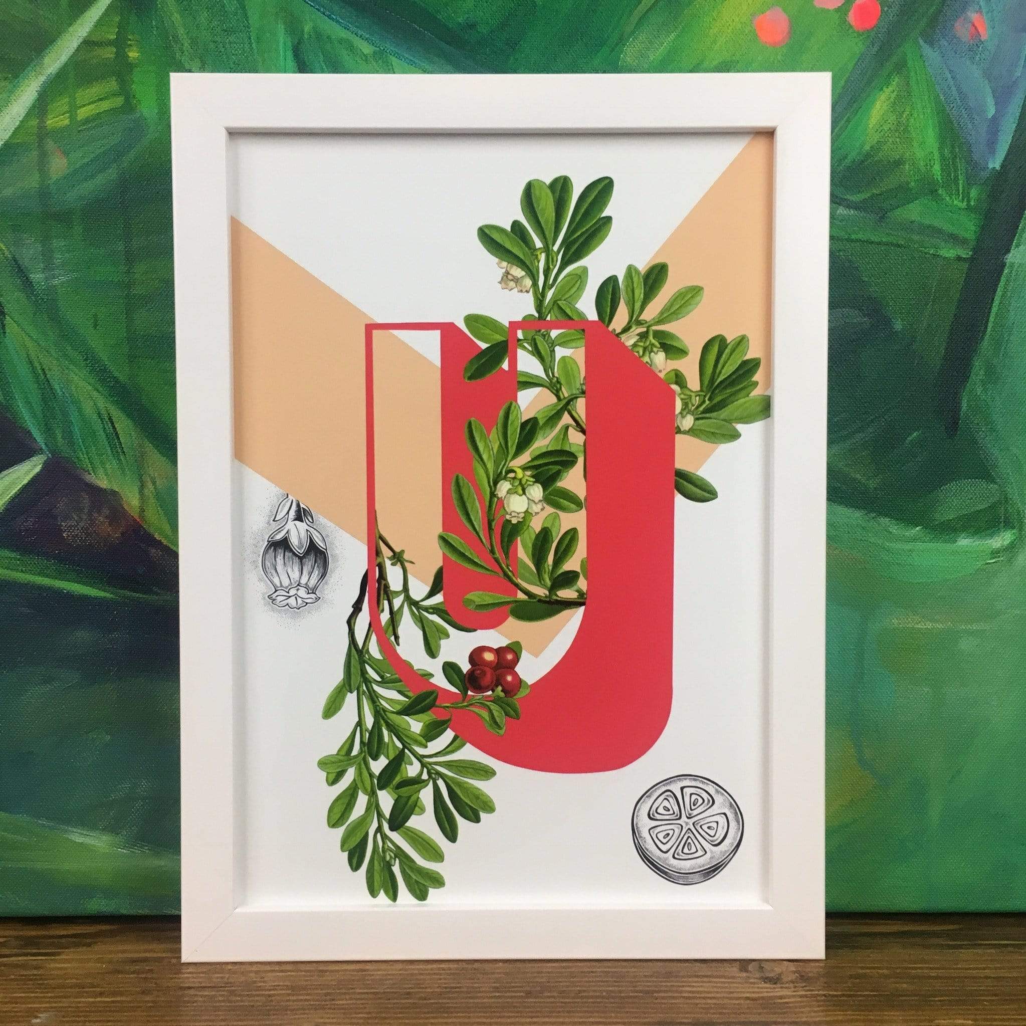 Botanical Alphabet U A3 Print