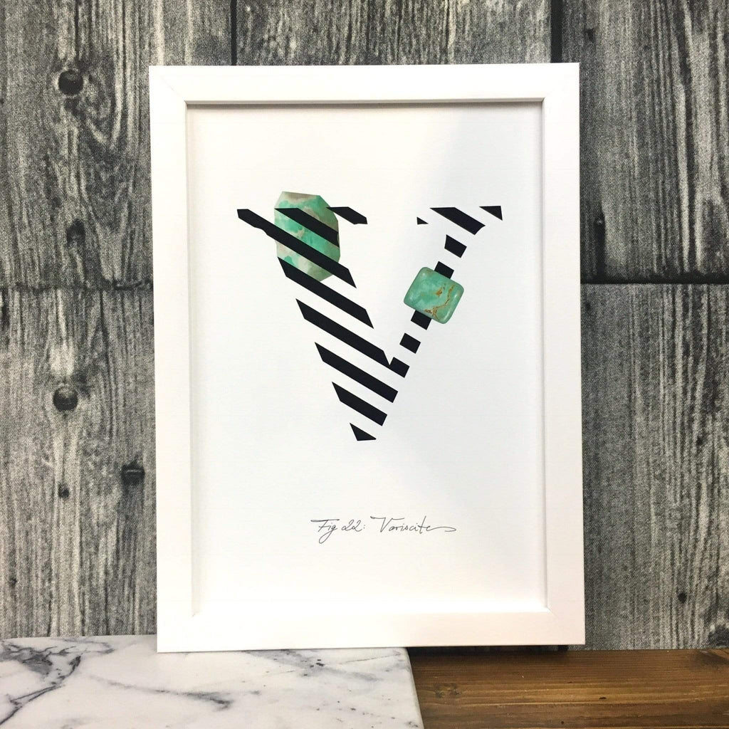 Gemstone Alphabet V A4 Print