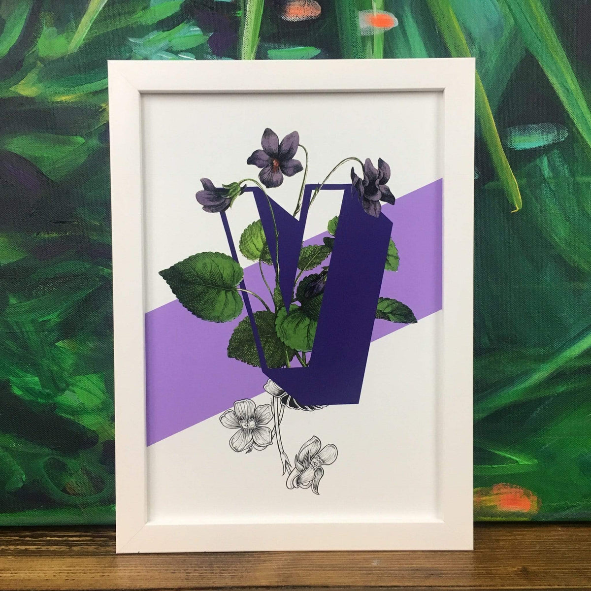 Botanical Alphabet V A4 Print
