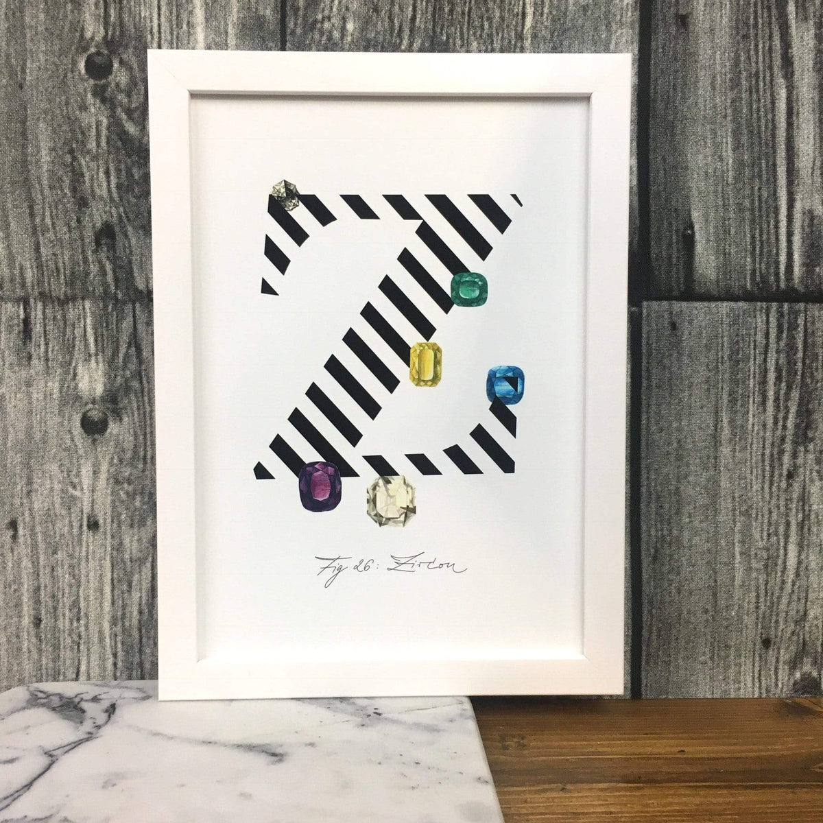 Gemstone Alphabet Z A4 Print
