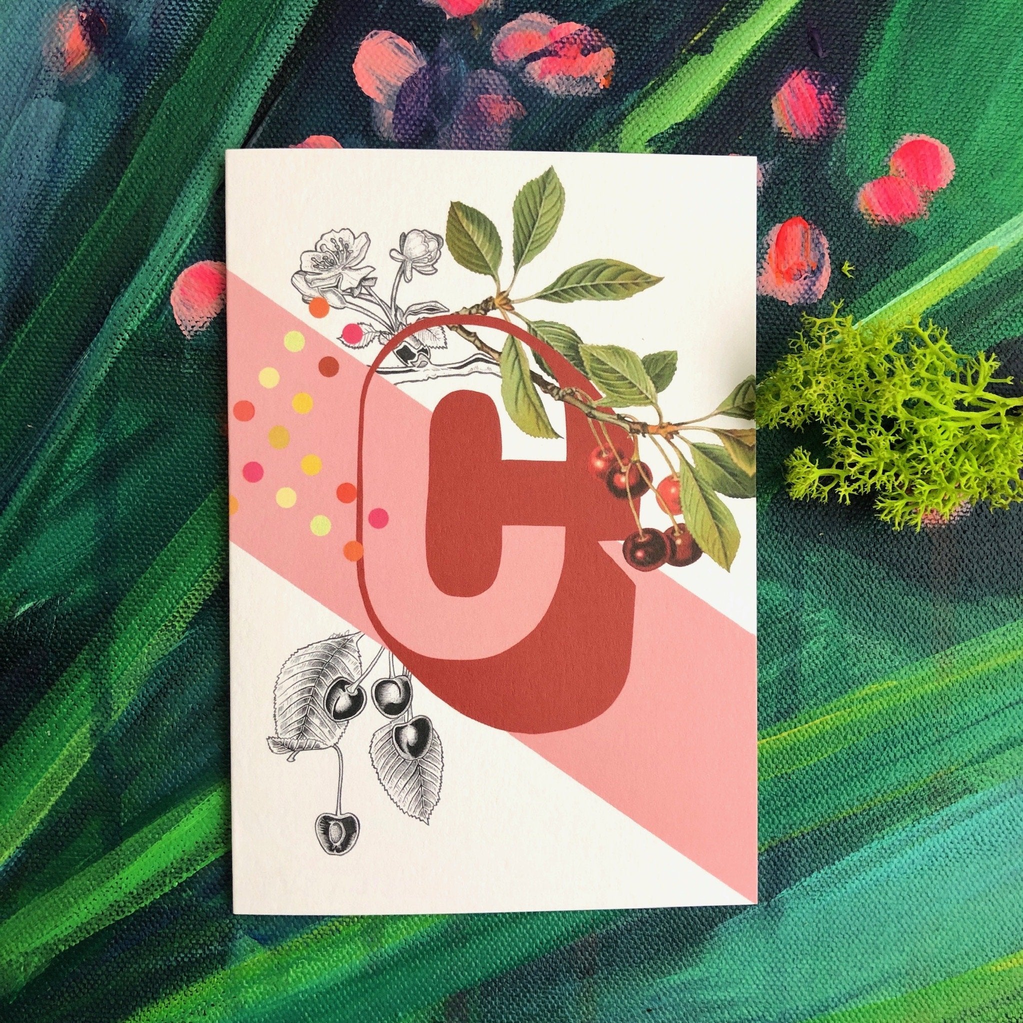 Botanical Alphabet C Greeting Card