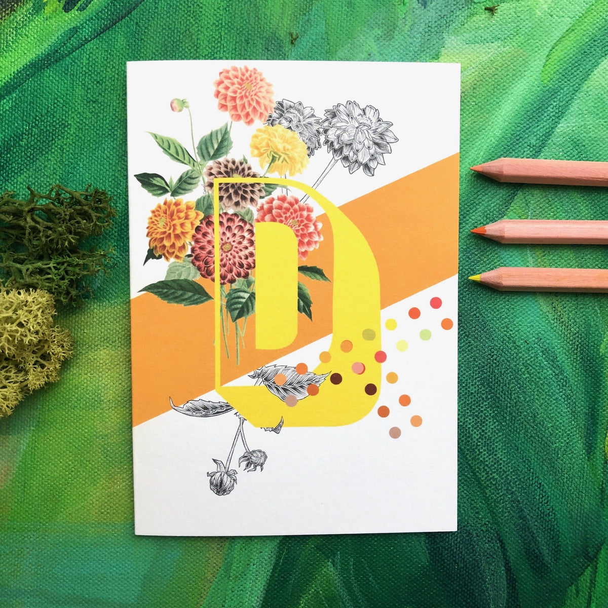Botanical Alphabet D Greeting Card