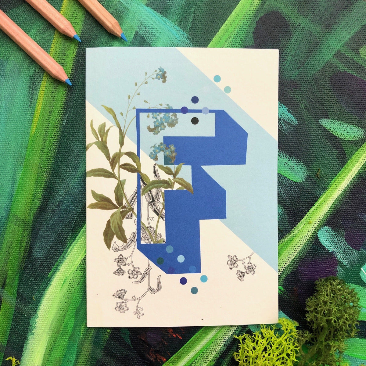 Botanical Alphabet F Greeting Card