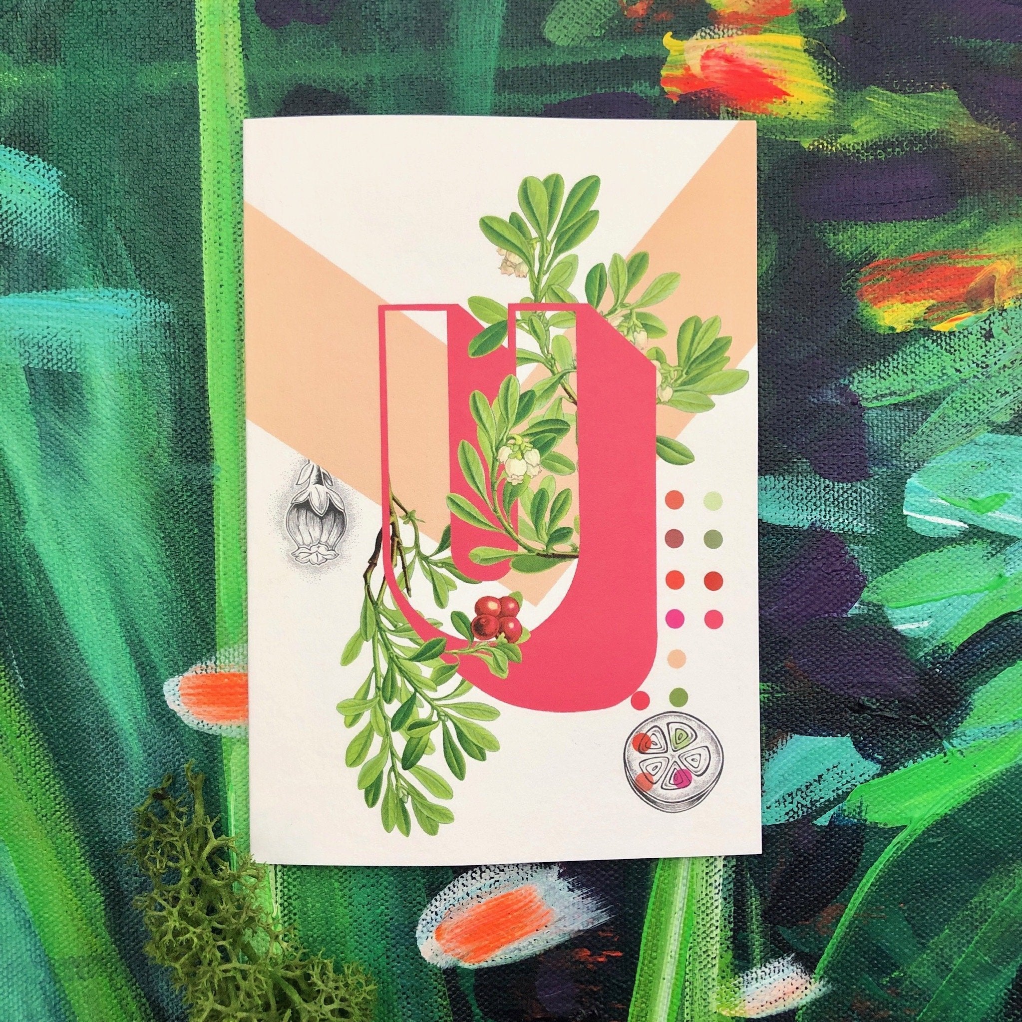 Botanical Alphabet U Greeting Card