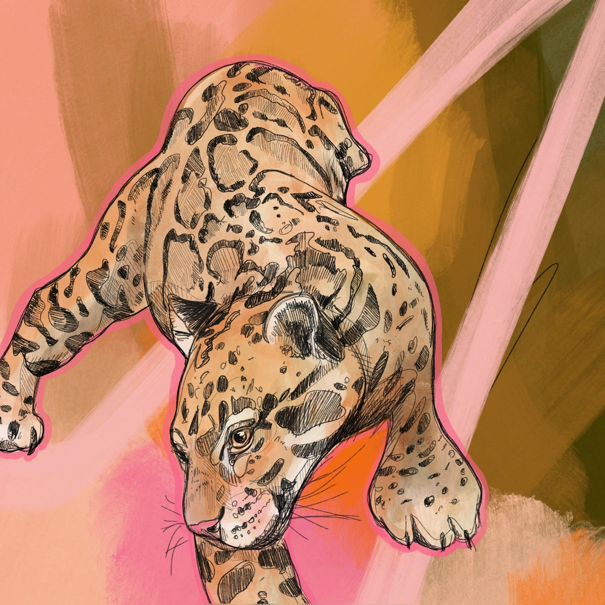 Clouded Leopard A2 Giclée Print