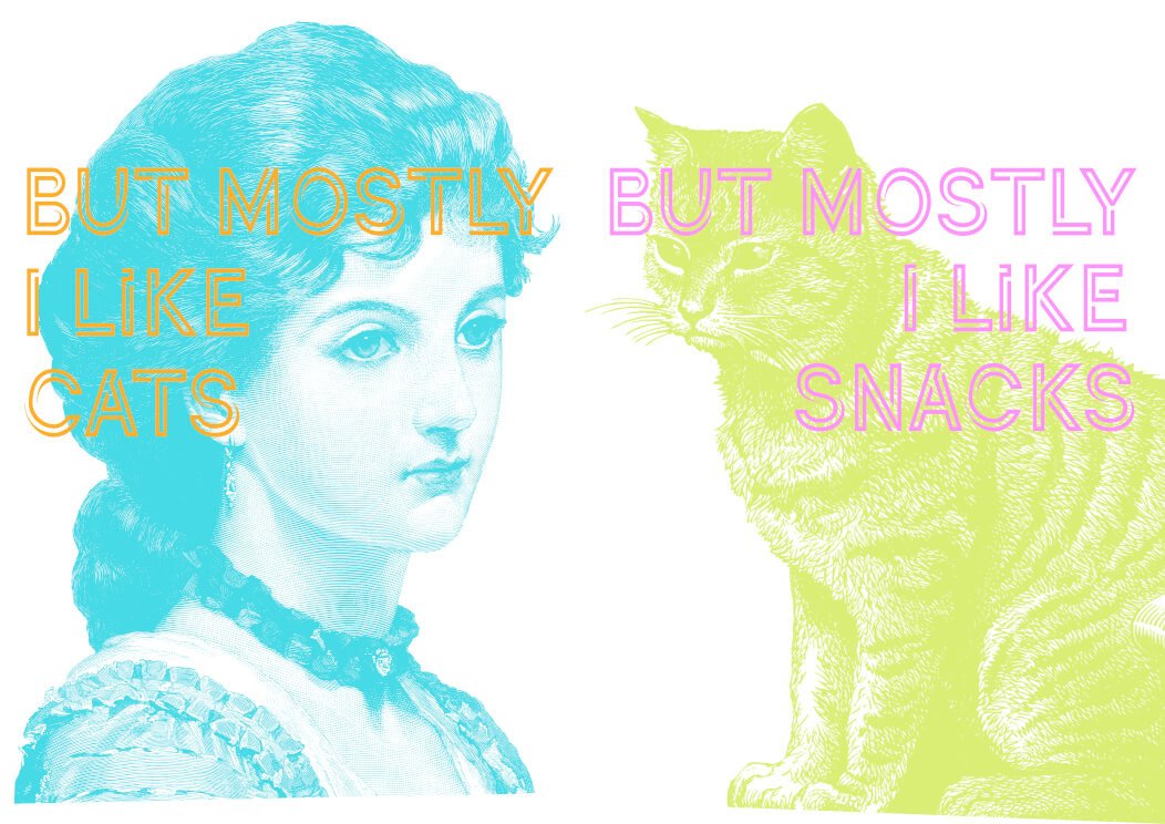 Mostly Cats Mostly Snacks A3 Print